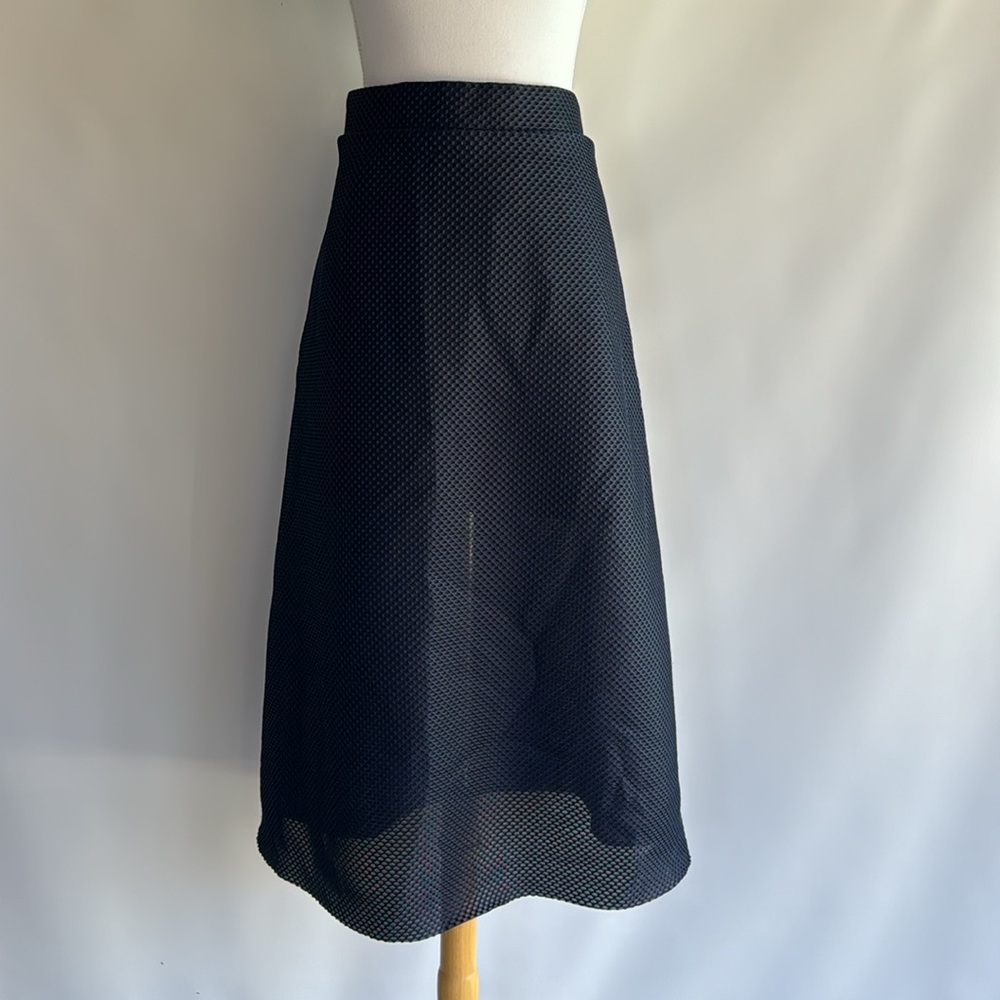 NWT COS Mesh Overlay Midi Length Navy Skirt - sz 14 US
